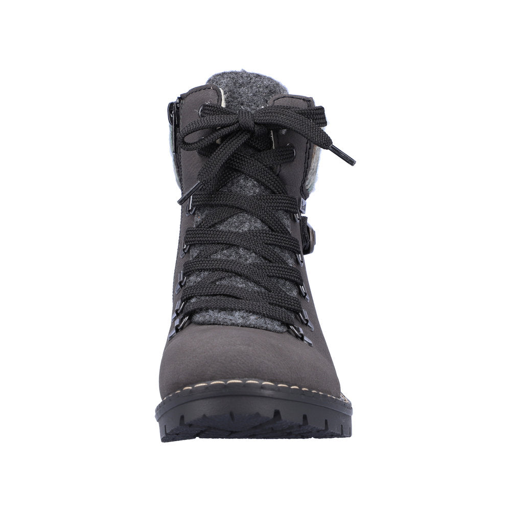 Rieker Y9131-45 Ladies Grey Water Resistant Side Zip Ankle Boots-elevate your sole