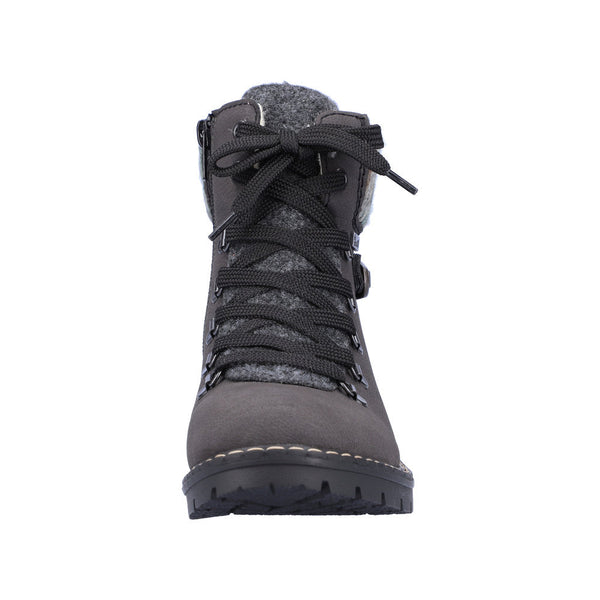 Rieker Y9131-45 Ladies Grey Water Resistant Side Zip Ankle Boots-elevate your sole