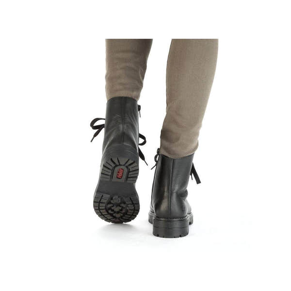 Rieker Z2841-00 Ladies Black Leather Zip & Lace Ankle Boots-elevate your sole