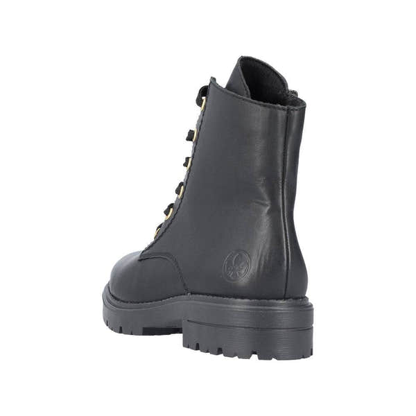 Rieker Z2841-00 Ladies Black Leather Zip & Lace Ankle Boots-elevate your sole