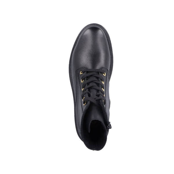 Rieker Z2841-00 Ladies Black Leather Zip & Lace Ankle Boots-elevate your sole