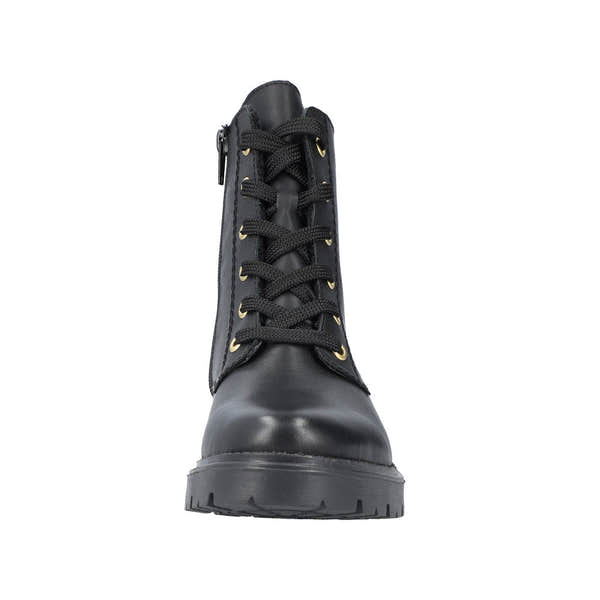 Rieker Z2841-00 Ladies Black Leather Zip & Lace Ankle Boots-elevate your sole