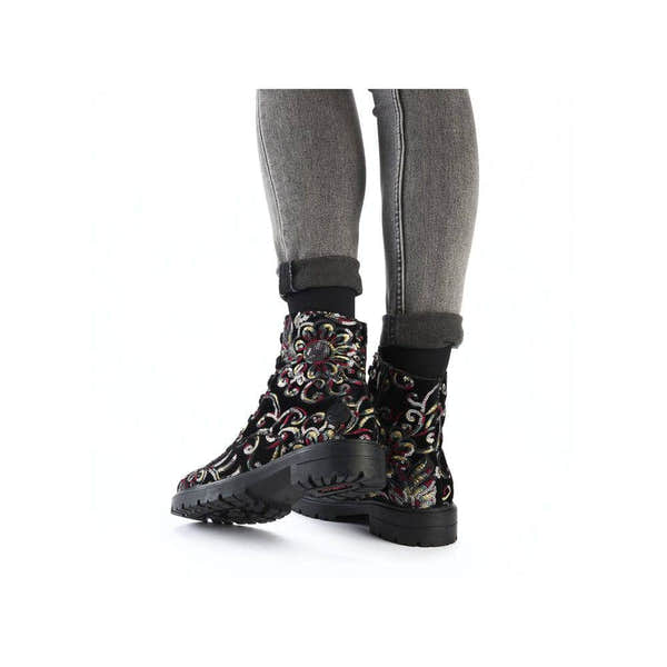 Rieker Z2841-90 Ladies Black Zip & Lace Ankle Boots-elevate your sole