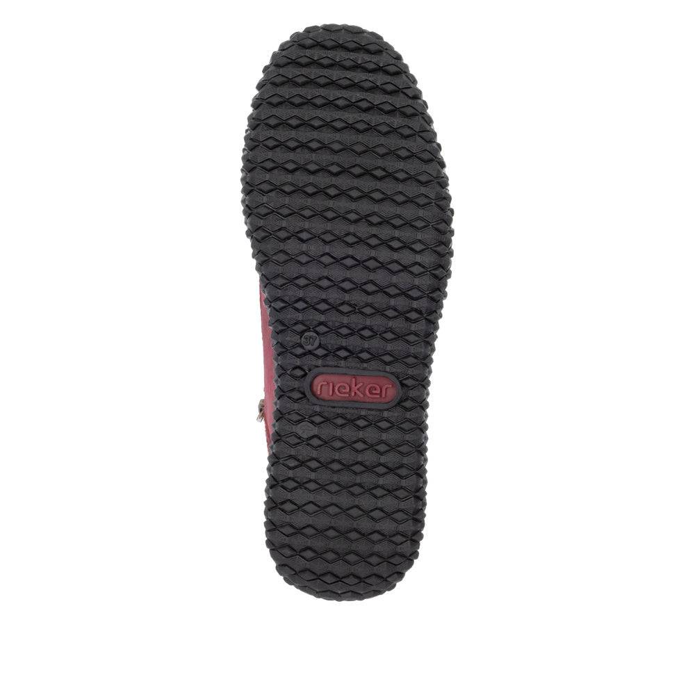Rieker Z4263-35 Ladies Red Water Resistant Zip & Lace Ankle Boots-elevate your sole