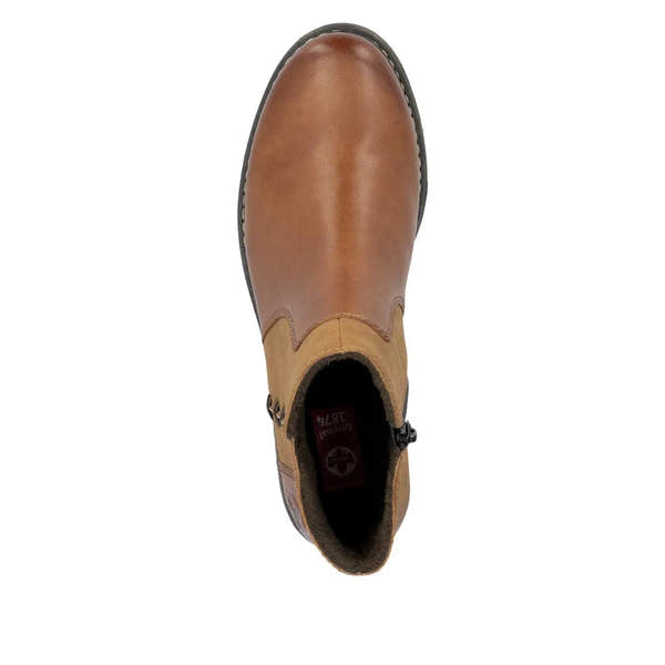 Rieker Z4951-24 Ladies Brown Leather Side Zip Ankle Boots-elevate your sole