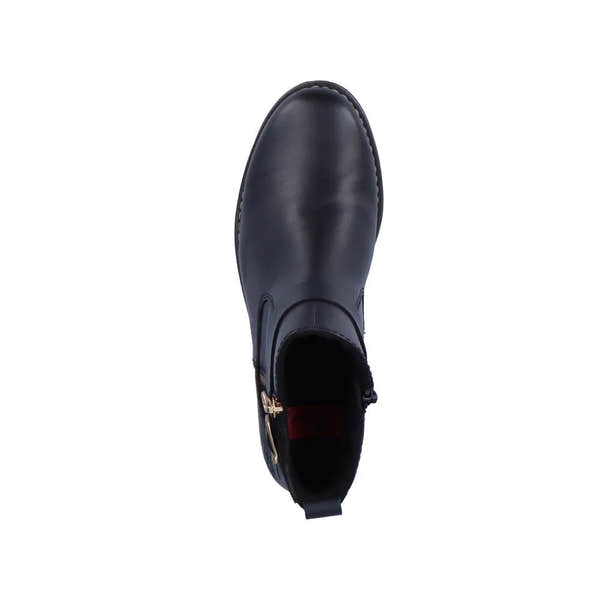 Rieker Z4959-00 Ladies Black Leather Side Zip Ankle Boots-elevate your sole