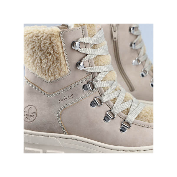 Rieker Z7430-62 Ladies Beige Side Zip Ankle Boots-elevate your sole