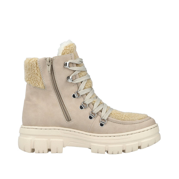 Rieker Z7430-62 Ladies Beige Side Zip Ankle Boots-elevate your sole
