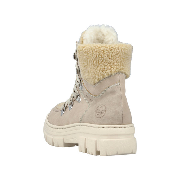Rieker Z7430-62 Ladies Beige Side Zip Ankle Boots-elevate your sole