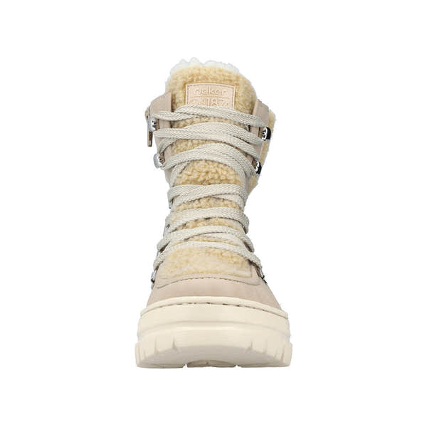 Rieker Z7430-62 Ladies Beige Side Zip Ankle Boots-elevate your sole