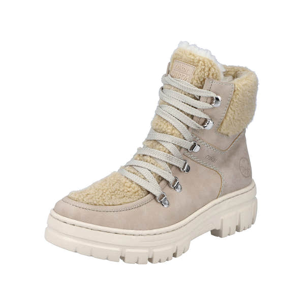 Rieker Z7430-62 Ladies Beige Side Zip Ankle Boots-elevate your sole