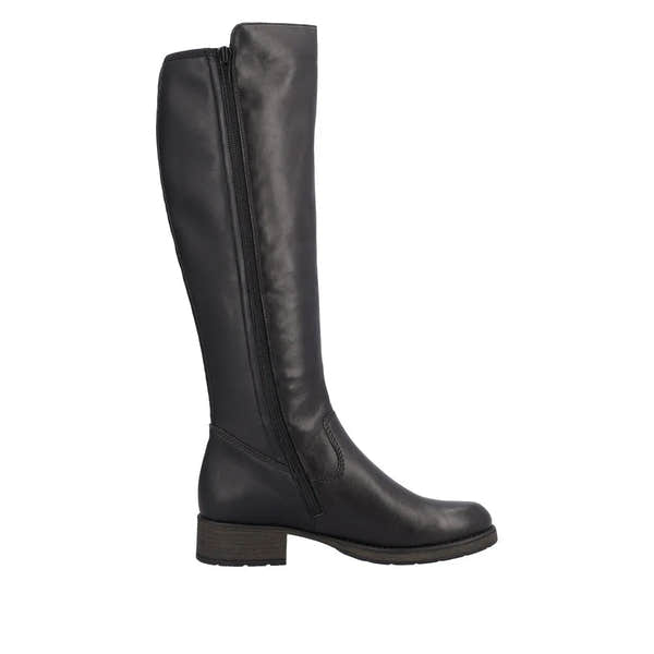 Rieker Z9591-01 Ladies Black Leather Side Zip Knee High Boots-elevate your sole