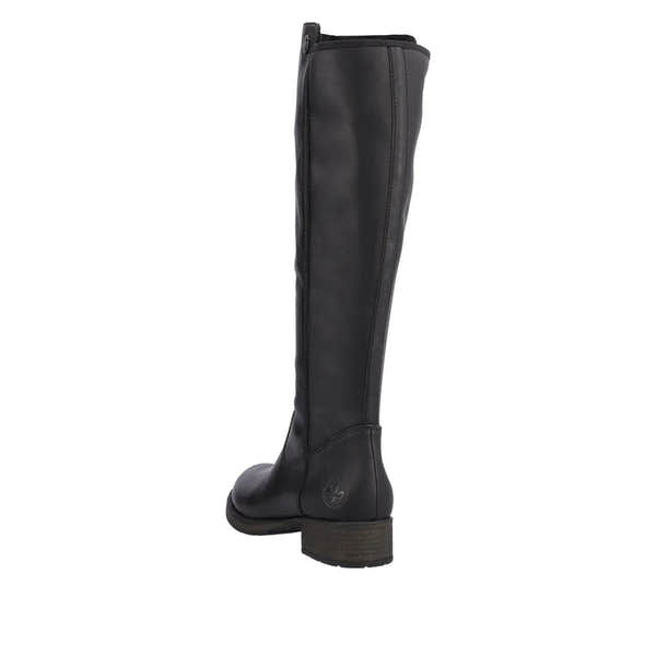 Rieker Z9591-01 Ladies Black Leather Side Zip Knee High Boots-elevate your sole