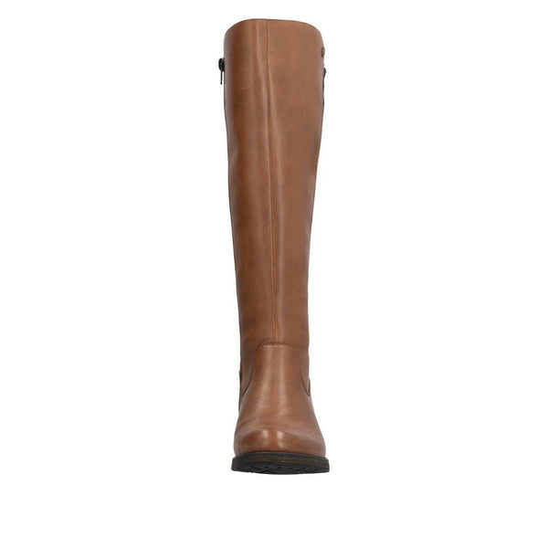 Rieker Z9591 23 Ladies Chestnut Leather Side Zip Knee High Boots elevate your sole