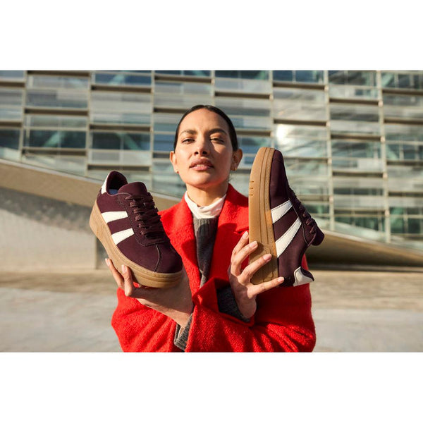 Rieker M7601-30 Ladies Purple Lace Up Trainers