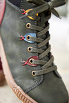 Rieker N0711-54 Ladies Green Side Zip Ankle Boots