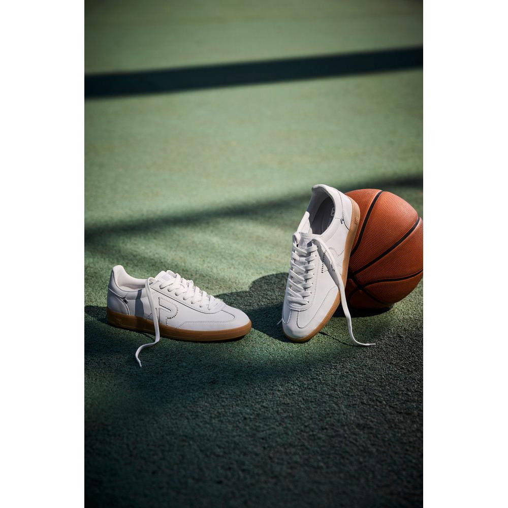 Rieker U2200-80 Mens White Leather Lace Up Trainers