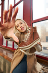 Rieker W0962-24  Ladies Brown Leather Zip & Lace Ankle Boots