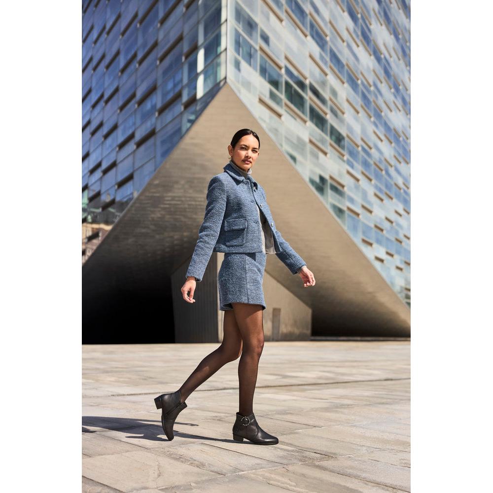 Rieker Y0797-00 Ladies Black Leather Side Zip Ankle Boots