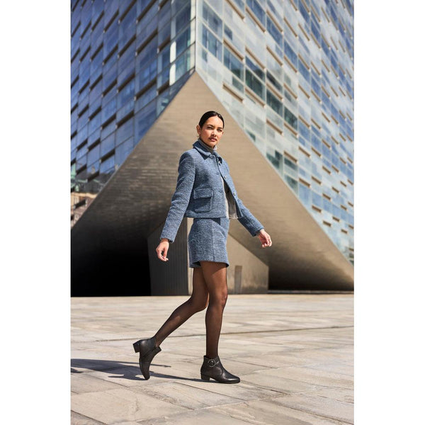 Rieker Y0797-00 Ladies Black Leather Side Zip Ankle Boots