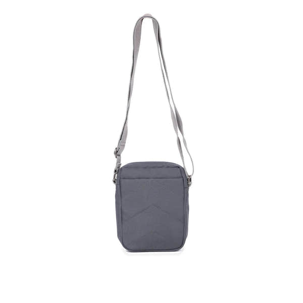 Roka Bond Faded Black recycled canvas crossbody bag, one size, with adjustable strap and front pocket, stylish and eco-friendly.