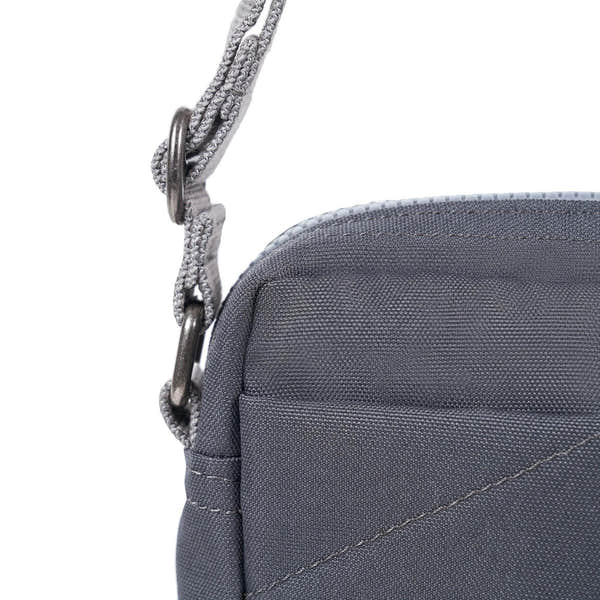 Roka Bond Faded Black recycled canvas crossbody bag with adjustable strap, one size, durable material.