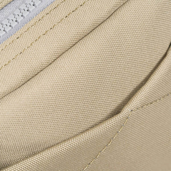 Roka Bond Taupe Recycled Canvas, one-size bag with textured fabric and visible stitching.