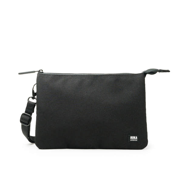 Roka All Black Carnaby Crossbody XL Recycled Canvas-elevate your sole