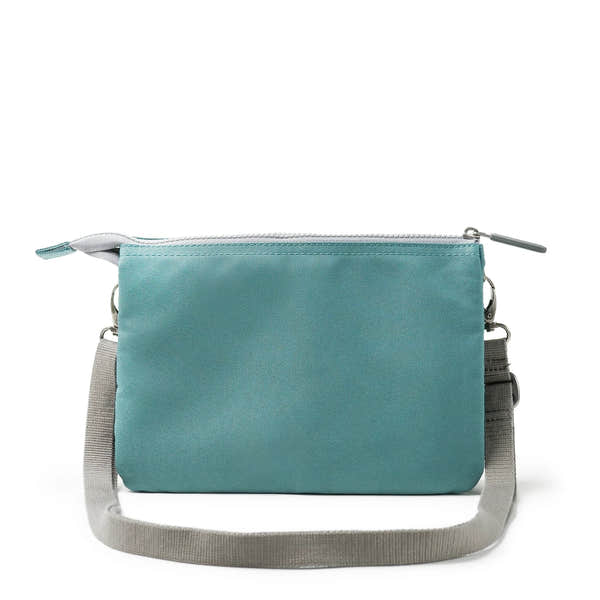 Roka Carnaby Crossbody XL Sage Recycled Canvas, back view.