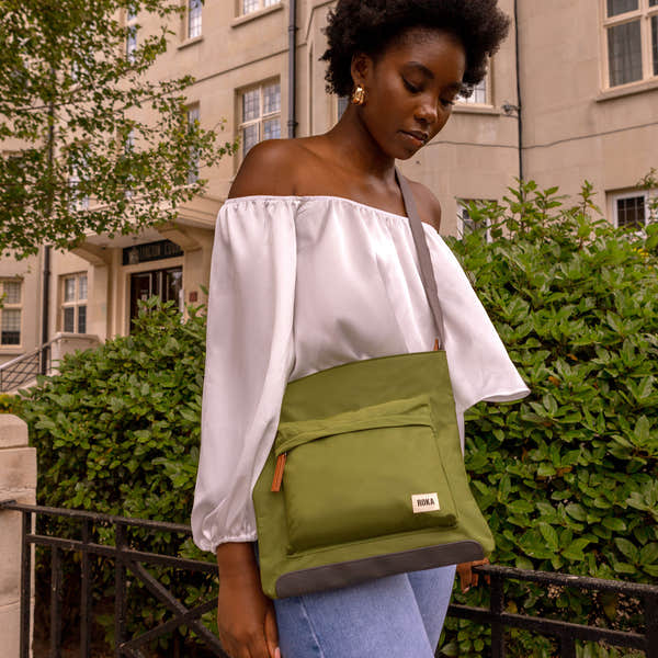 Roka Kennington B Crossbody Recycled Nylon Avocado-elevate your sole