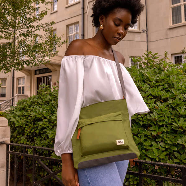 Roka Kennington B Crossbody Recycled Nylon Avocado-elevate your sole