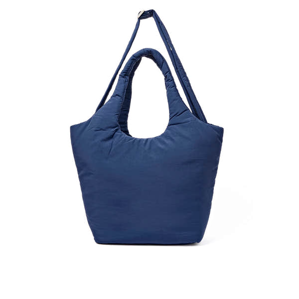 Roka Oxford Deep Cobalt Recycled Taslon Shoulder Bag, back view.