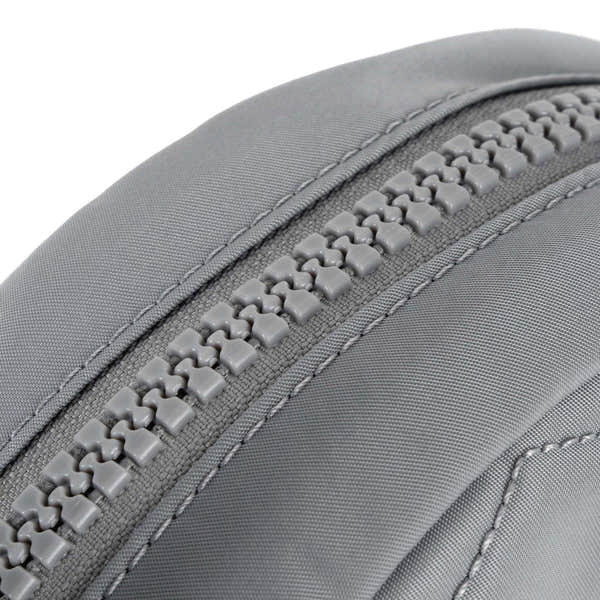 Roka Paddington B Stormy small recycled nylon backpack with durable zipper and stitched design, suitable for everyday use.