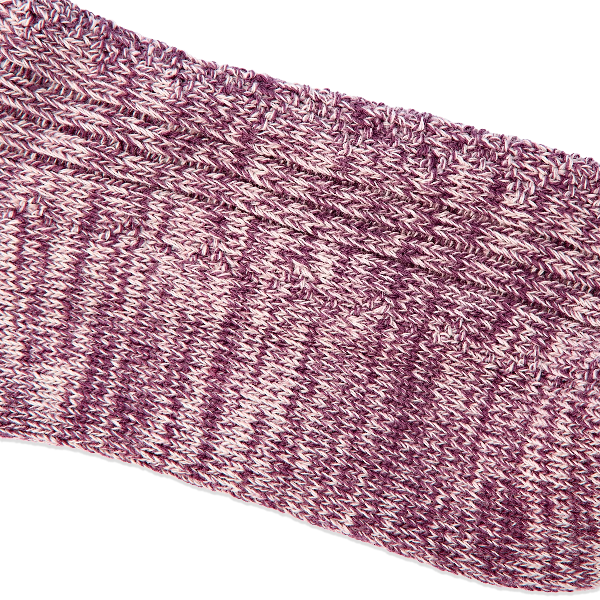 Roka Wallace Crew Socks for Women in Berry — knit texture close-up.