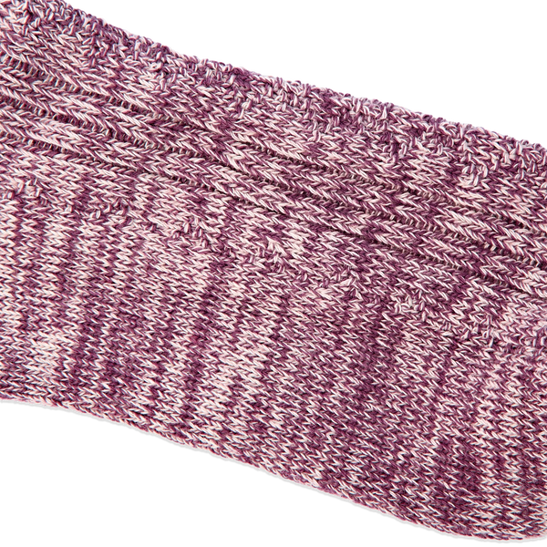 Roka Wallace Crew Socks for Women in Berry — knit texture close-up.