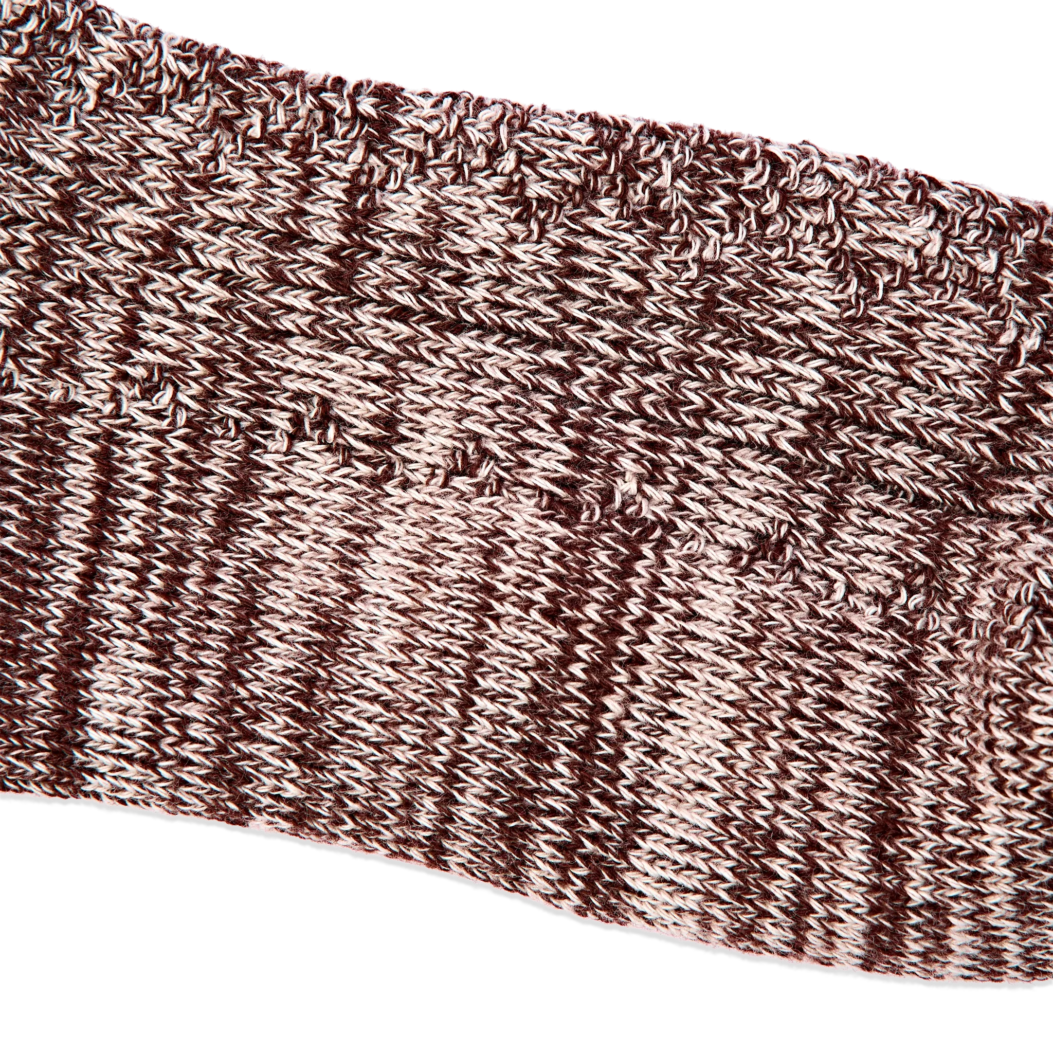 Roka Wallace Crew Socks for Women in Coco — knit texture close-up.