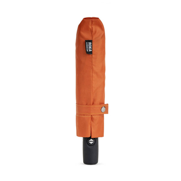 Roka Waterloo Recycled Polyester Umbrella Burnt Orange/Black-elevate your sole