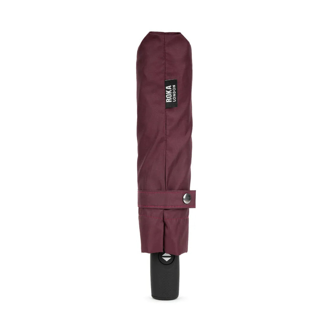 Roka Waterloo Recycled Polyester Umbrella Plum/ Cranberry-elevate your sole