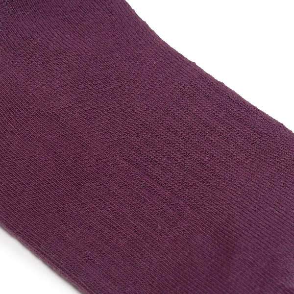Roka Wembley Ladies Cotton Socks in berry color, close-up of soft, breathable fabric with fine knit texture.