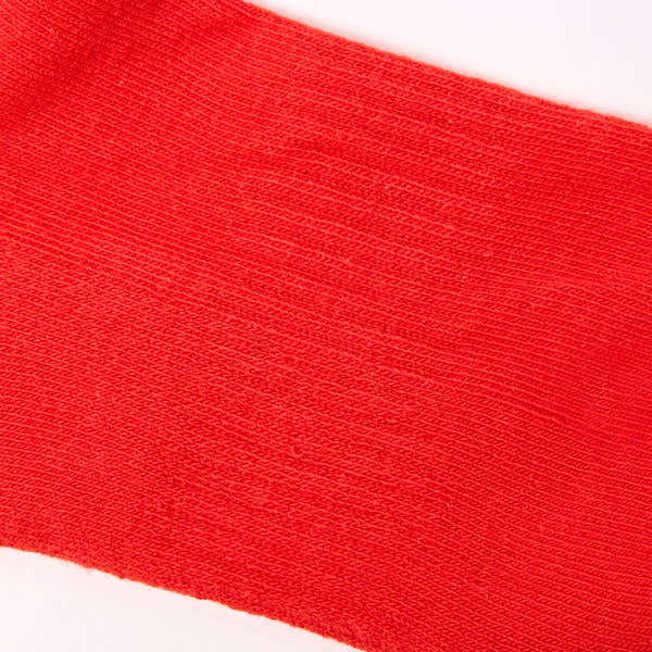 Roka Wimbledon women's cotton crew sock in cranberry color, one size, with a close-up view of the textured fabric and ribbed design.