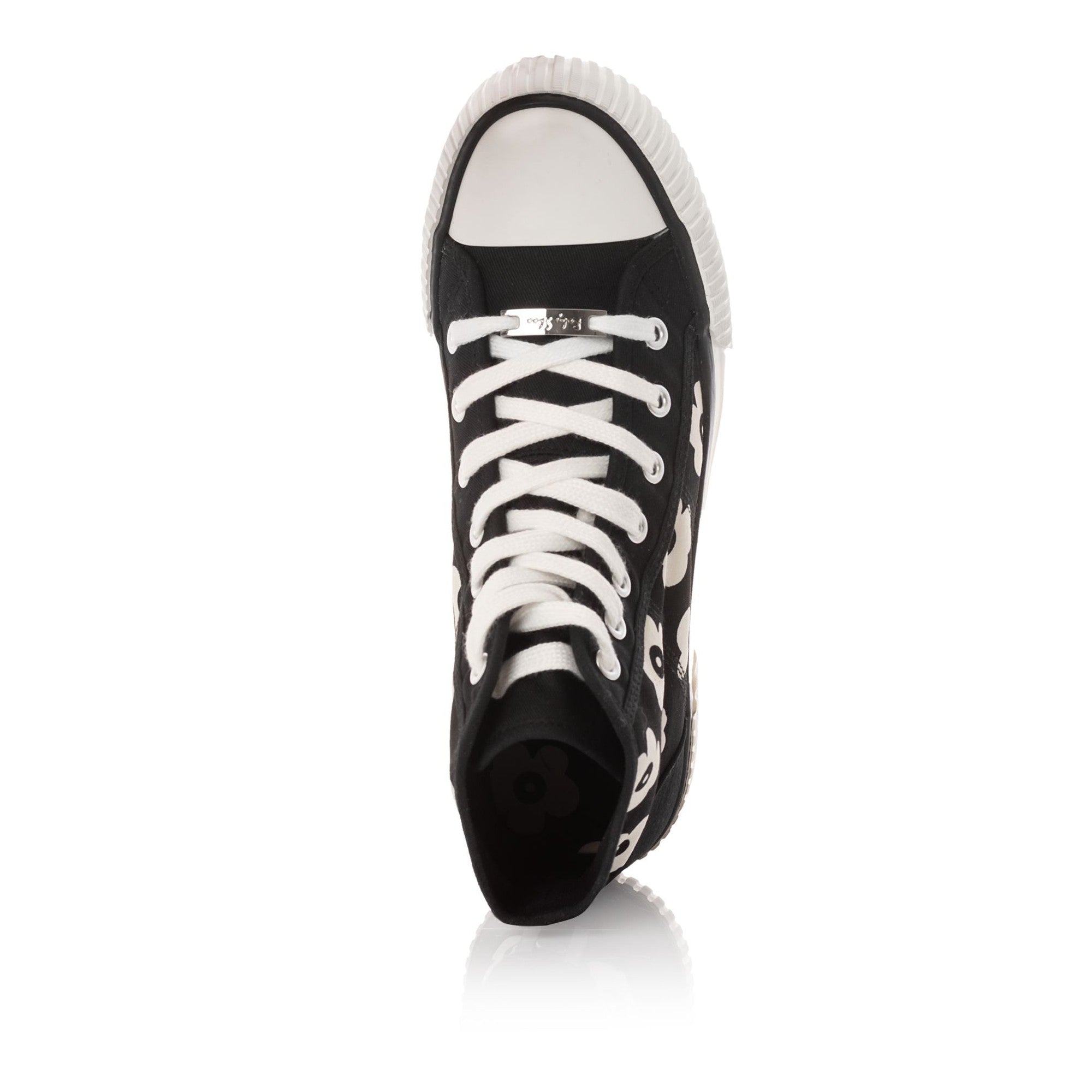 Ruby Shoo Cassie Ladies Black Dasiy Textile Vegan Lace Up Ankle Boots-elevate your sole