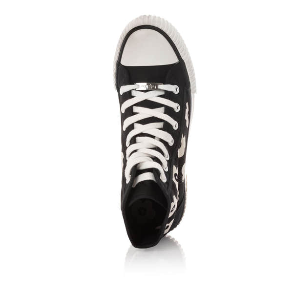Ruby Shoo Cassie Ladies Black Dasiy Textile Vegan Lace Up Ankle Boots-elevate your sole