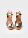 Toni Pons Sia-P Ladies  Spanish Platinum Leather Buckle Sandals