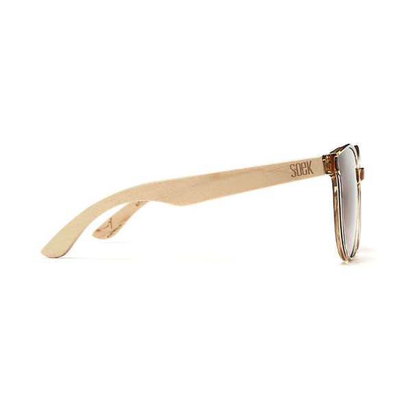 SOEK Bella Champagne Brown Gradient Lens sunglasses with Maple arms, stylish and lightweight eyewear.