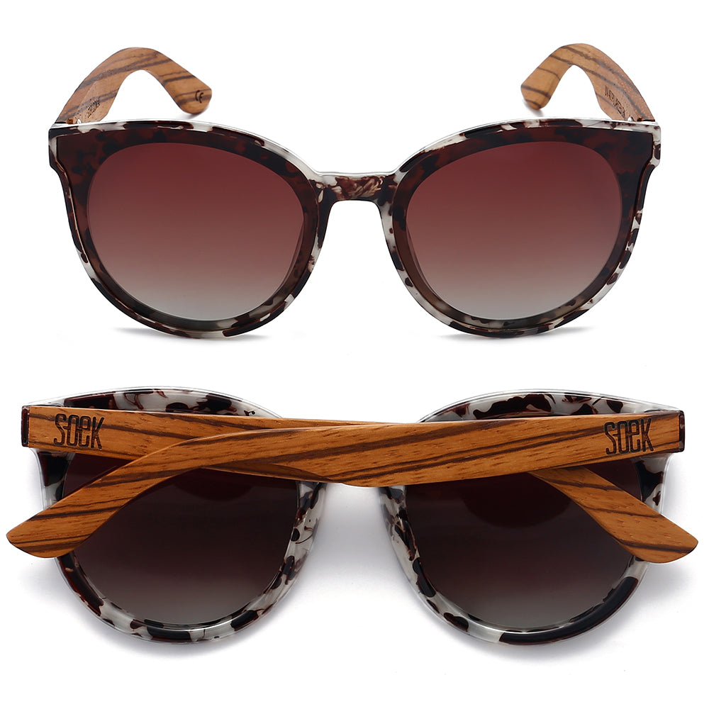 SOEK Bella Ivory Tortoise Black Graduated Lens Walnut Arms-elevate your sole