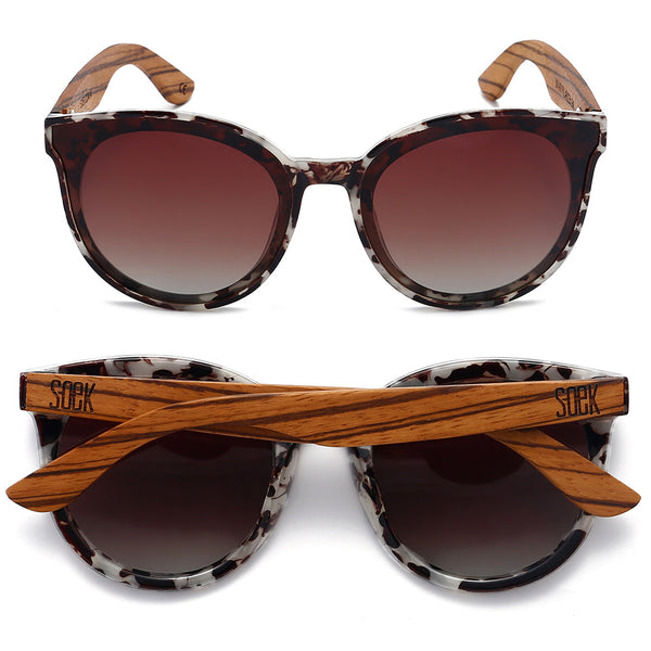SOEK Bella Ivory Tortoise Black Graduated Lens Walnut Arms-elevate your sole