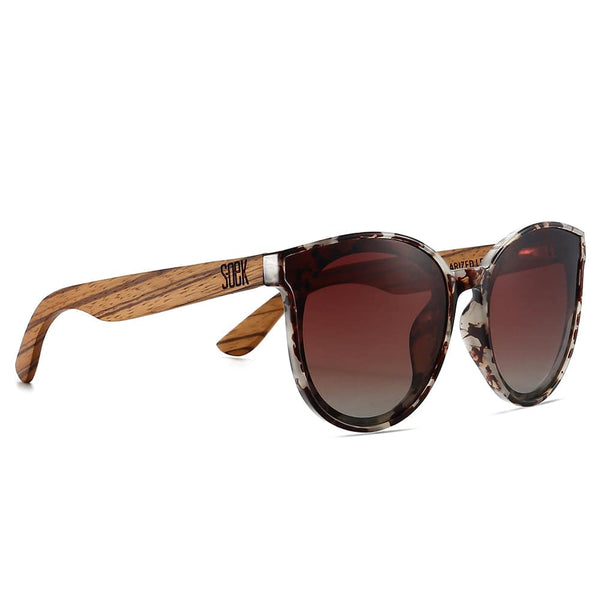 SOEK Bella Ivory Tortoise Black Graduated Lens Walnut Arms-elevate your sole
