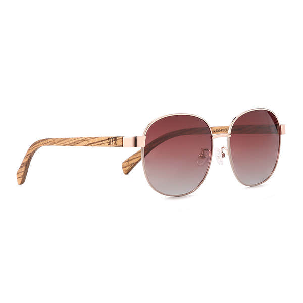 SOEK Cleo Bloom Rose Gold Brown Gradient Lens Walnut Arms-elevate your sole