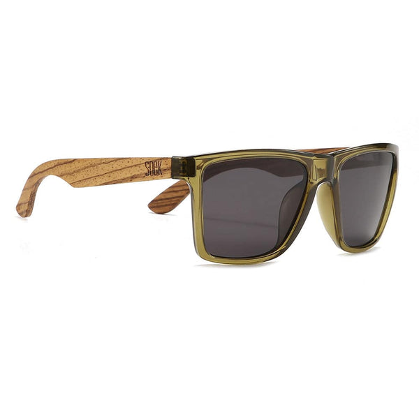 SOEK Dalton Khaki Black Polarised Lens Walnut Arms-elevate your sole