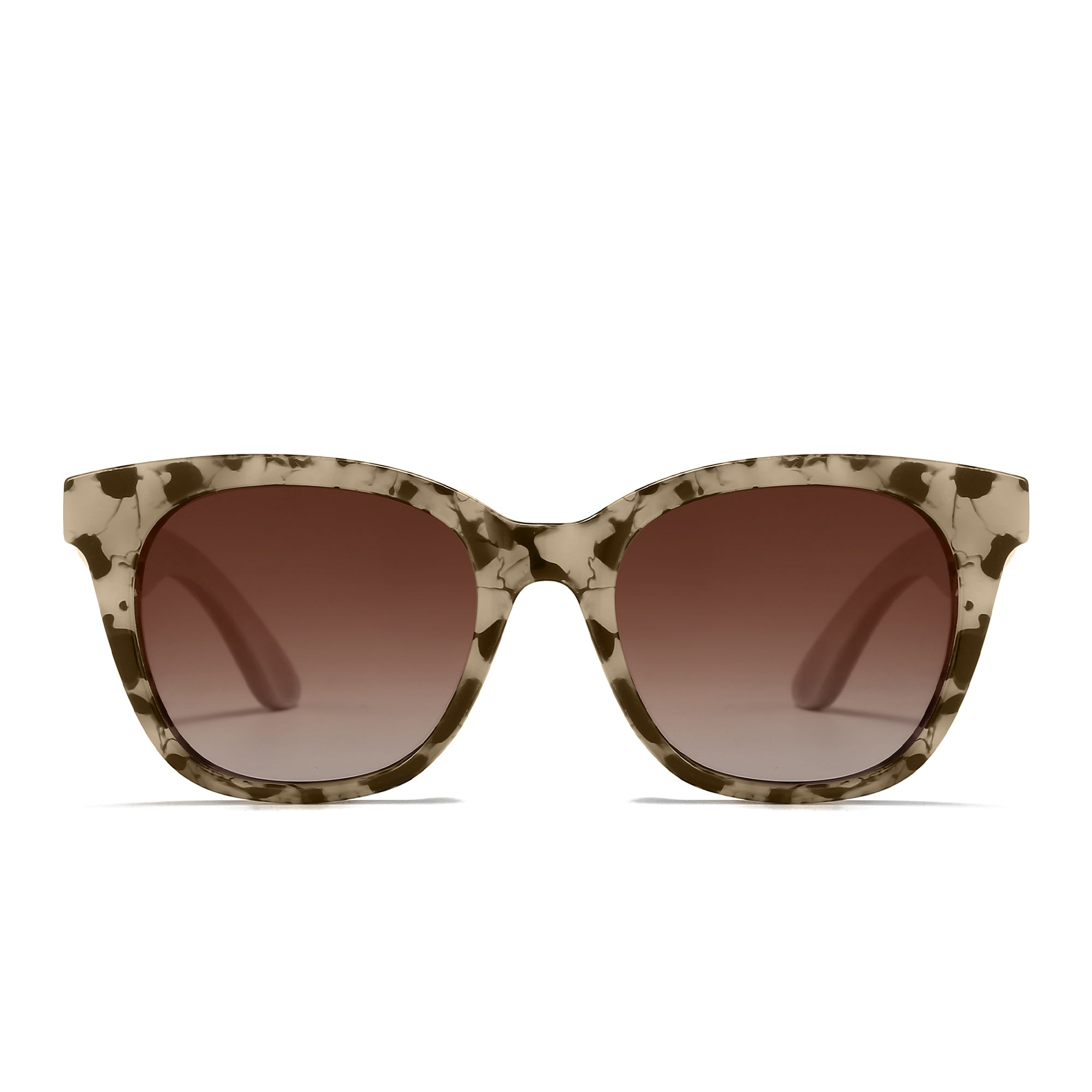 SOEK Lila Grace Ivory Tortoise Cat Eye Sunglasses with Blue Light Reader lenses, gradient tint, fashionable oversized frames.